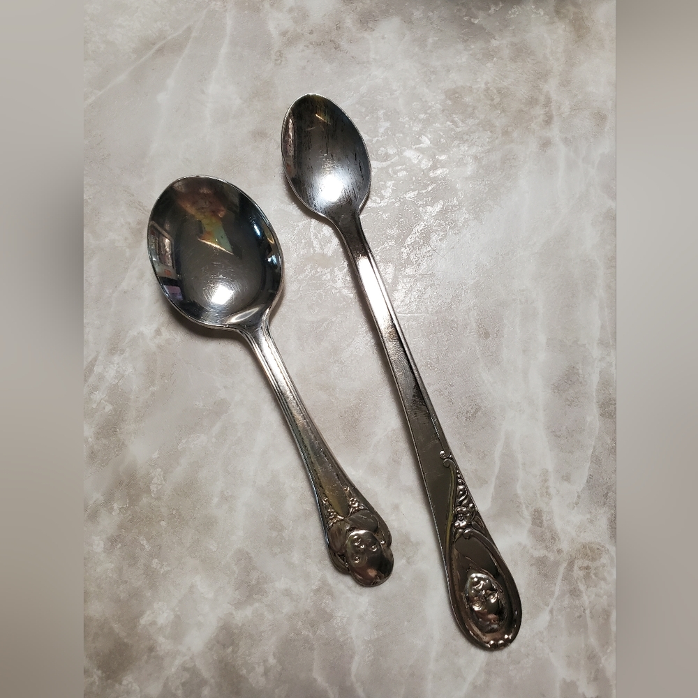 Antique Gerber silver plated baby spoons